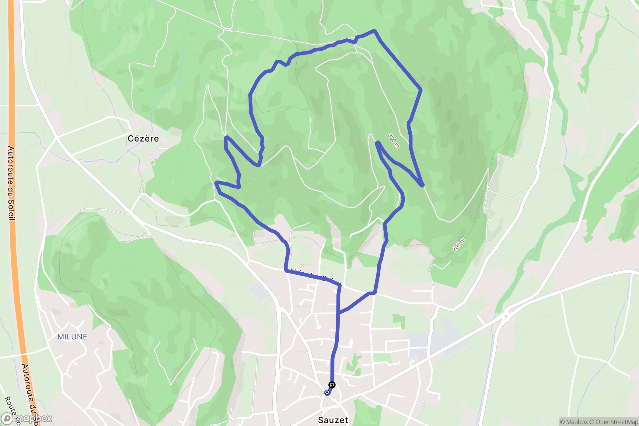 Sauzet : carte du parcours de randonnée - France