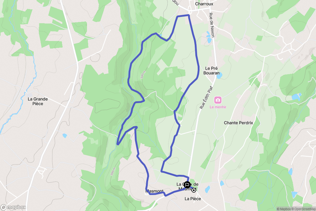 Jourgnac : carte du parcours de randonnée - France