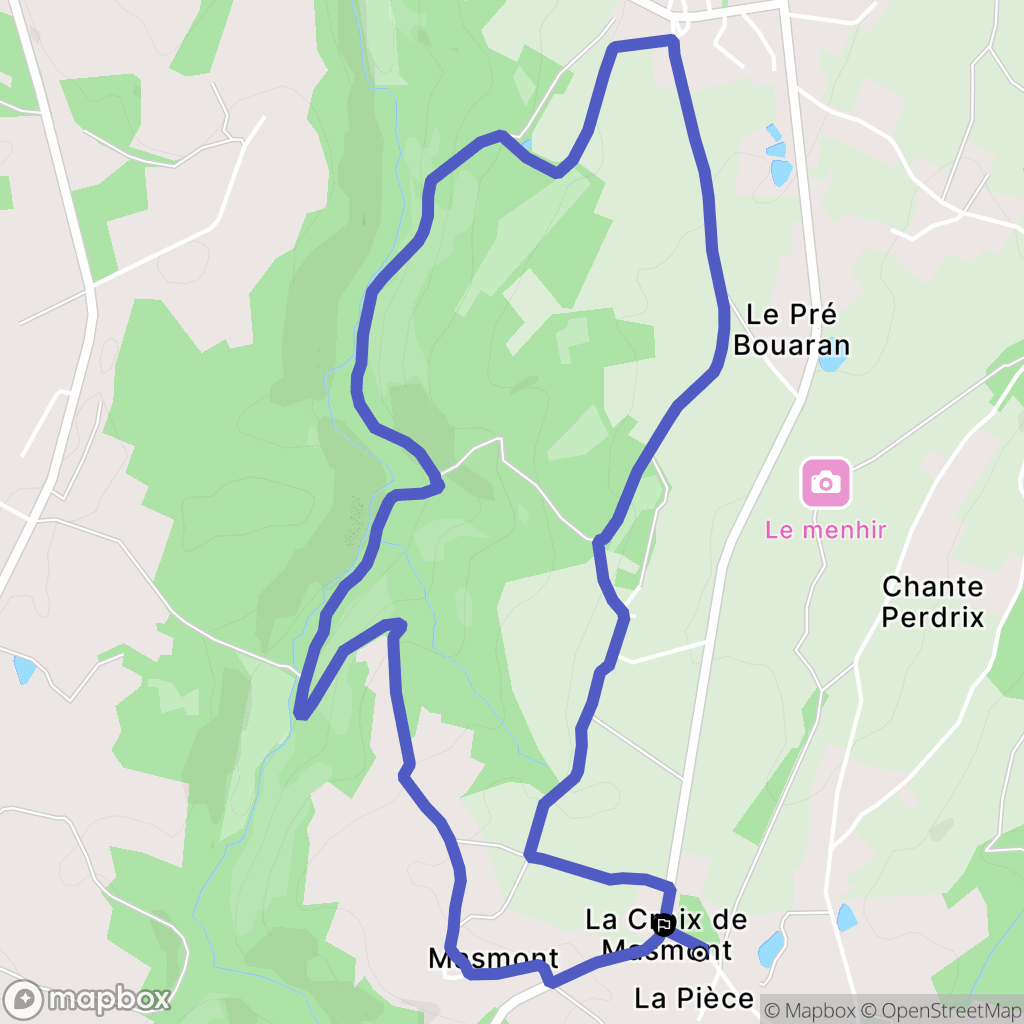 Jourgnac : carte du parcours de randonnée - France