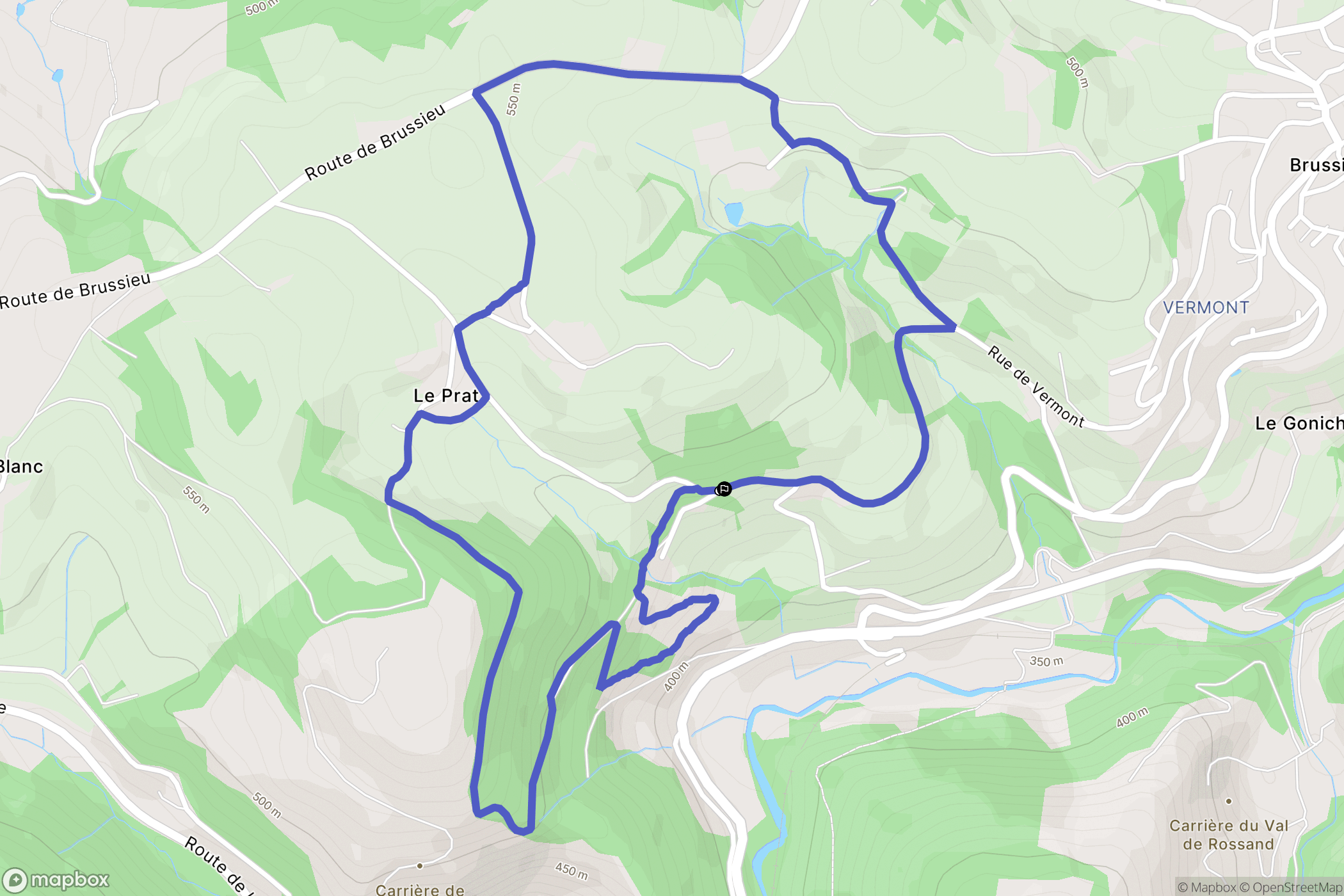 Brussieu : carte du parcours de randonnée - France