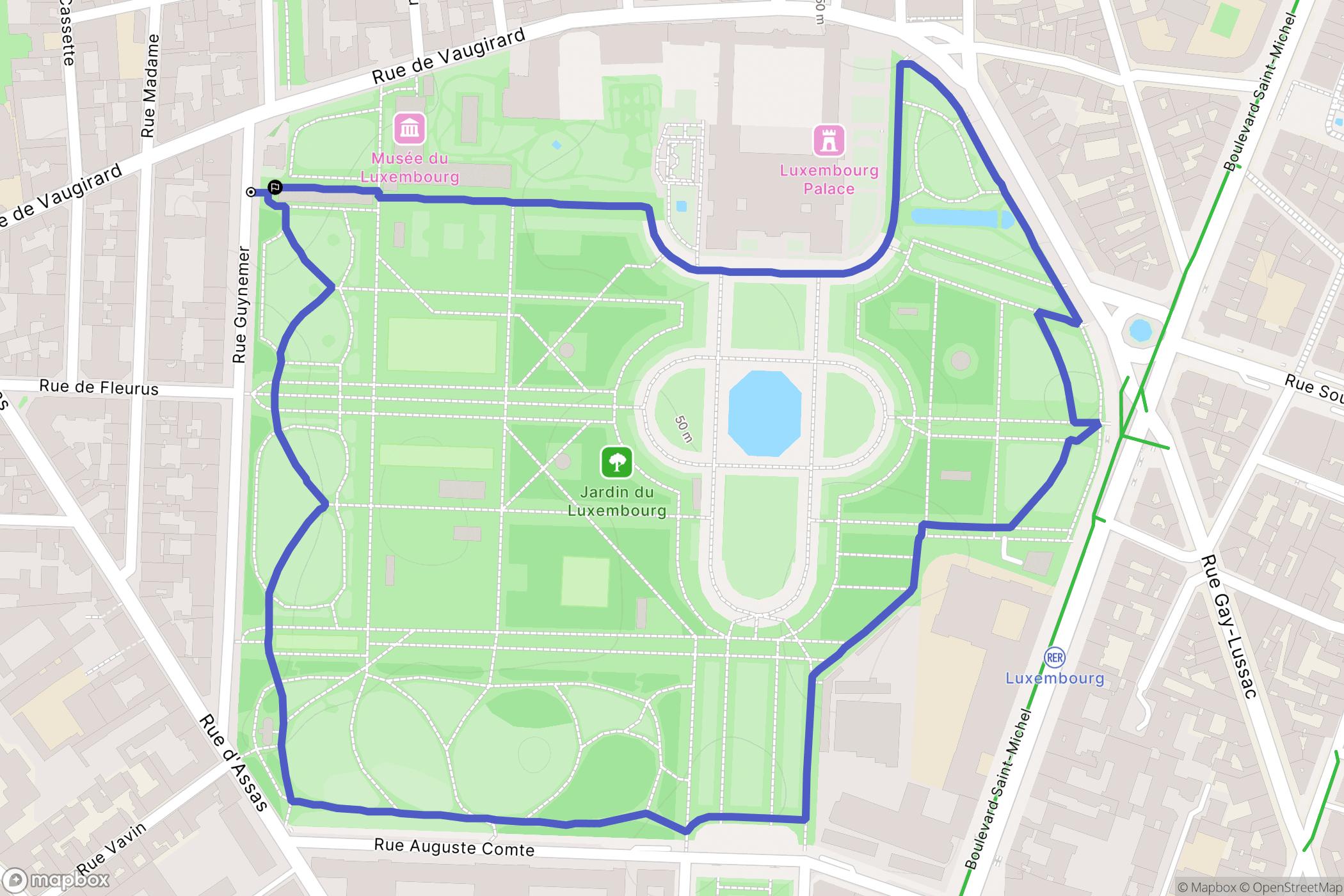 Paris : carte du parcours de randonnée - France