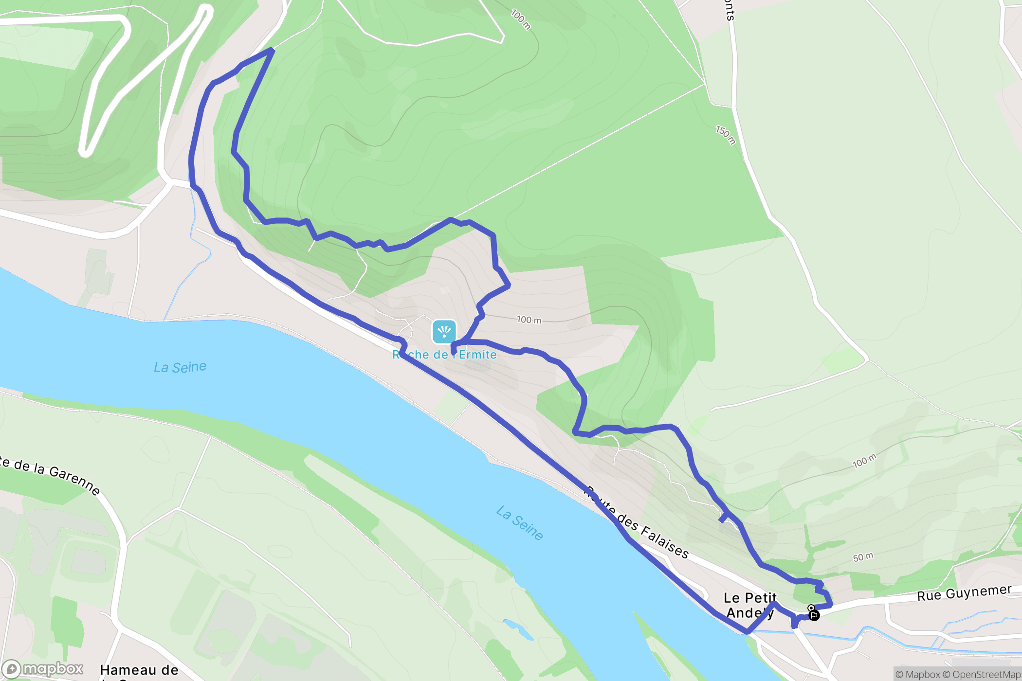 Les Andelys : carte du parcours de randonnée - France