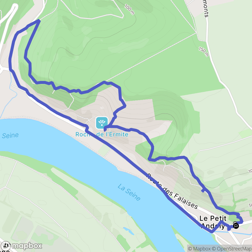Les Andelys : carte du parcours de randonnée - France