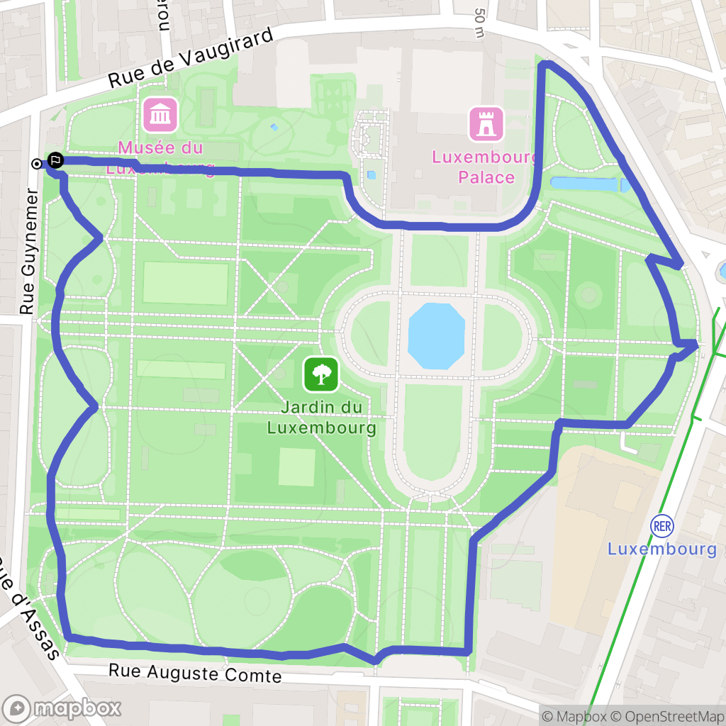 Paris : carte du parcours de randonnée - France