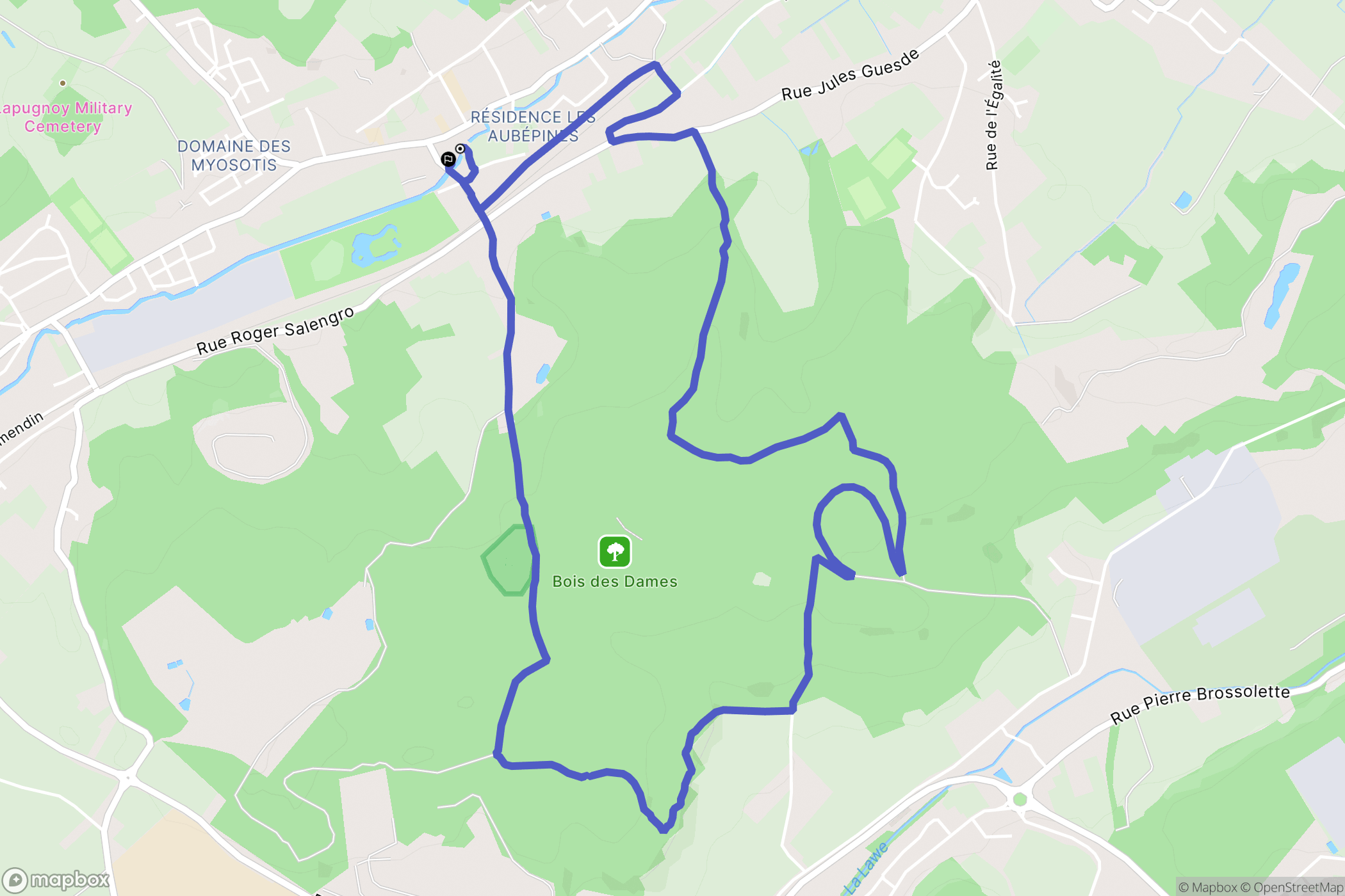 Lapugnoy : carte du parcours de randonnée - France