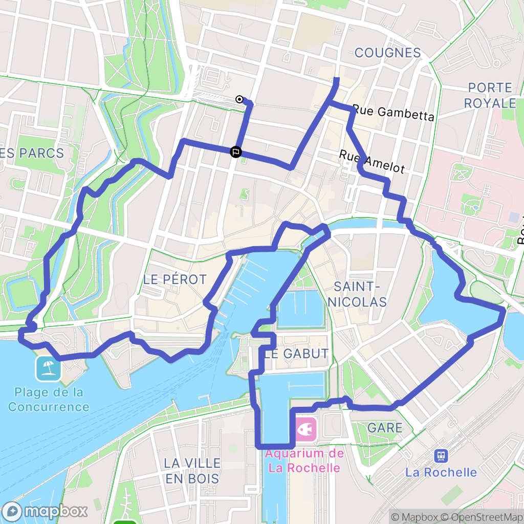 La Rochelle : carte du parcours de randonnée - France