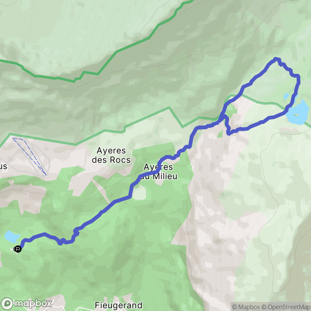 Passy Plaine Joux : carte du parcours de randonnée - France