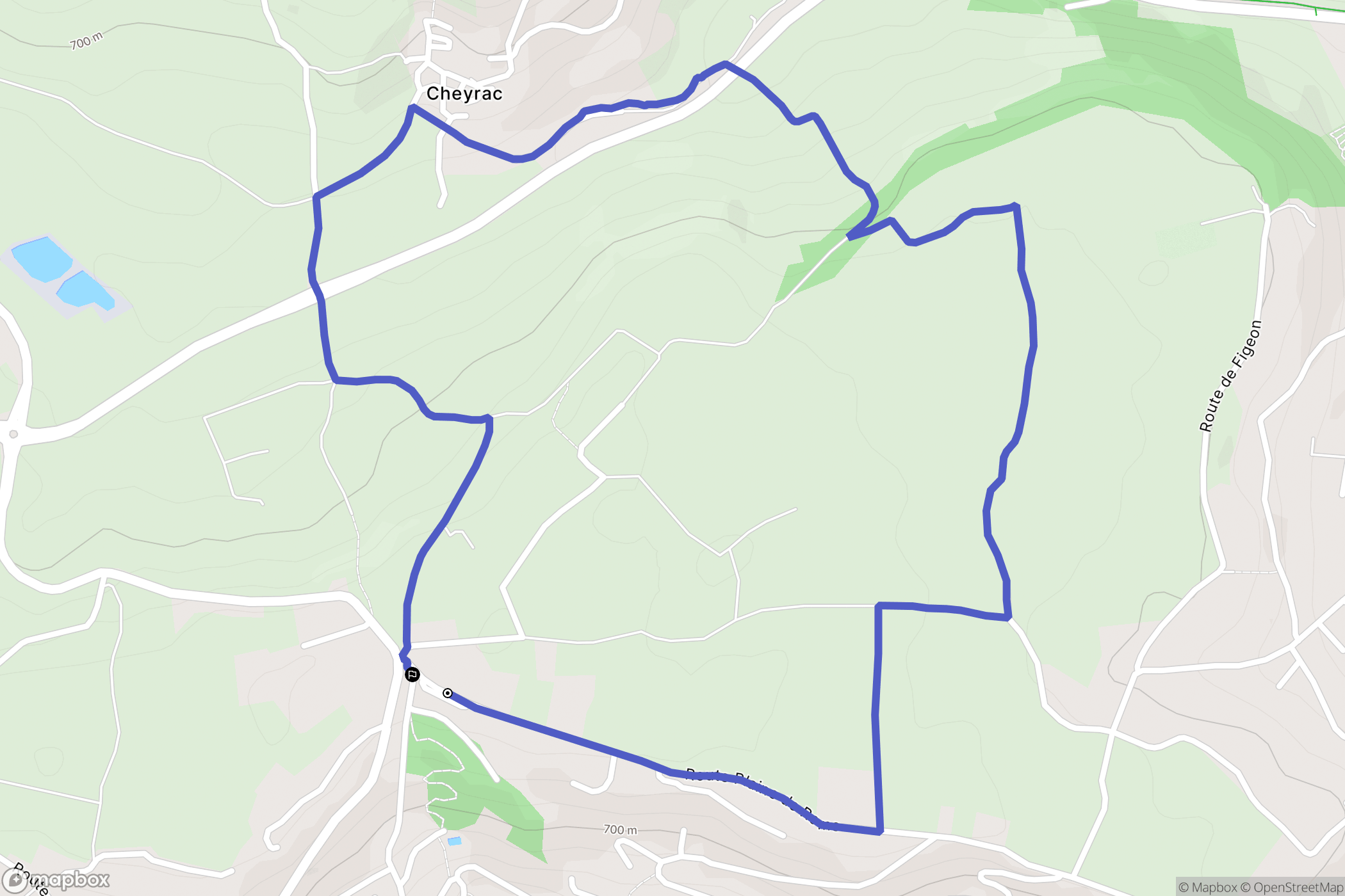 Aiguilhe : carte du parcours de randonnée - France