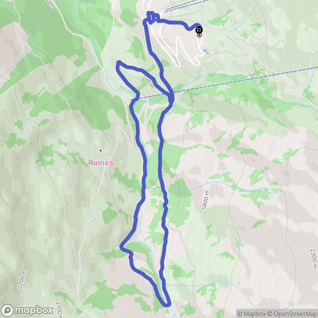 Valmeinier : carte du parcours de randonnée - France
