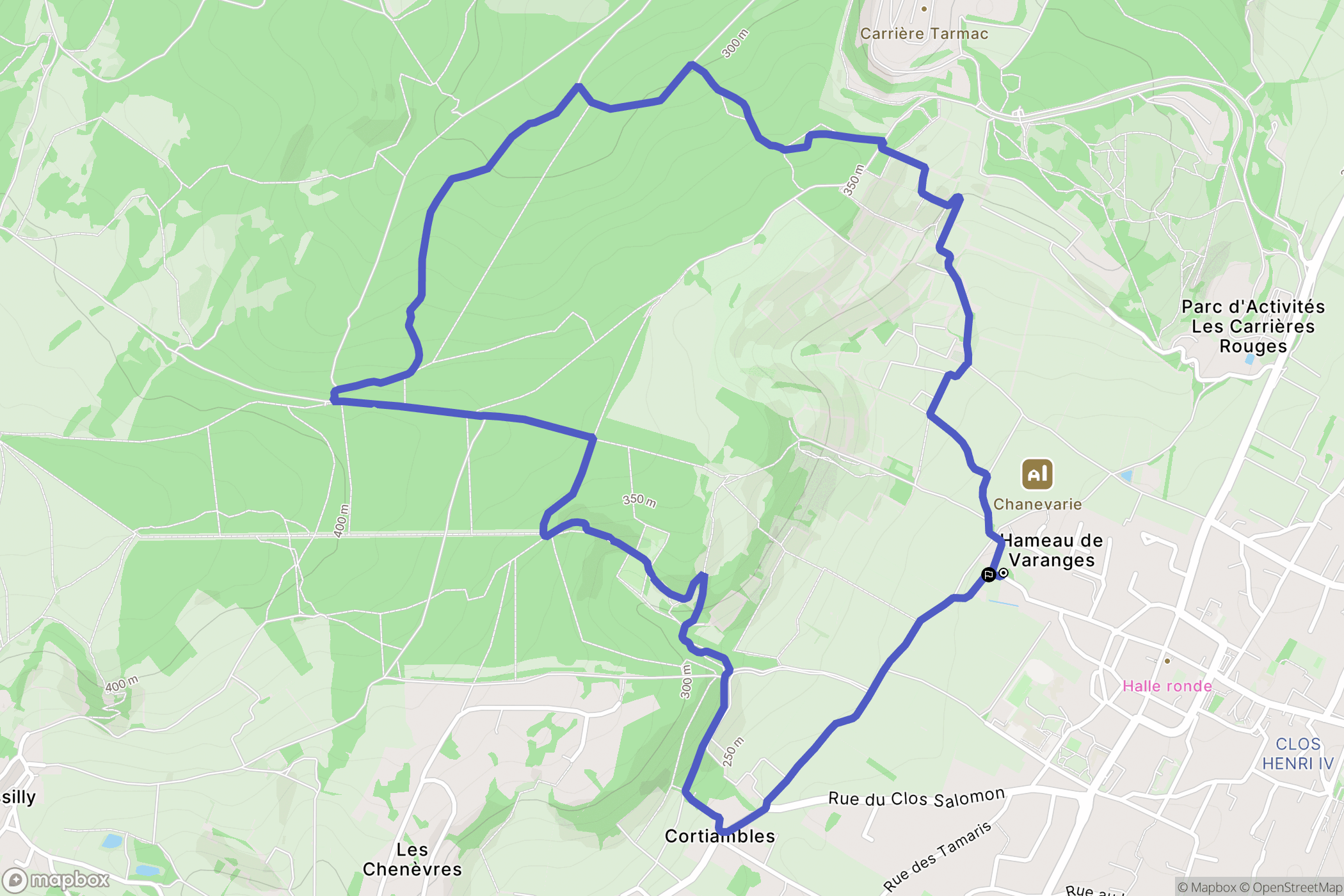 Givry : carte du parcours de randonnée - France