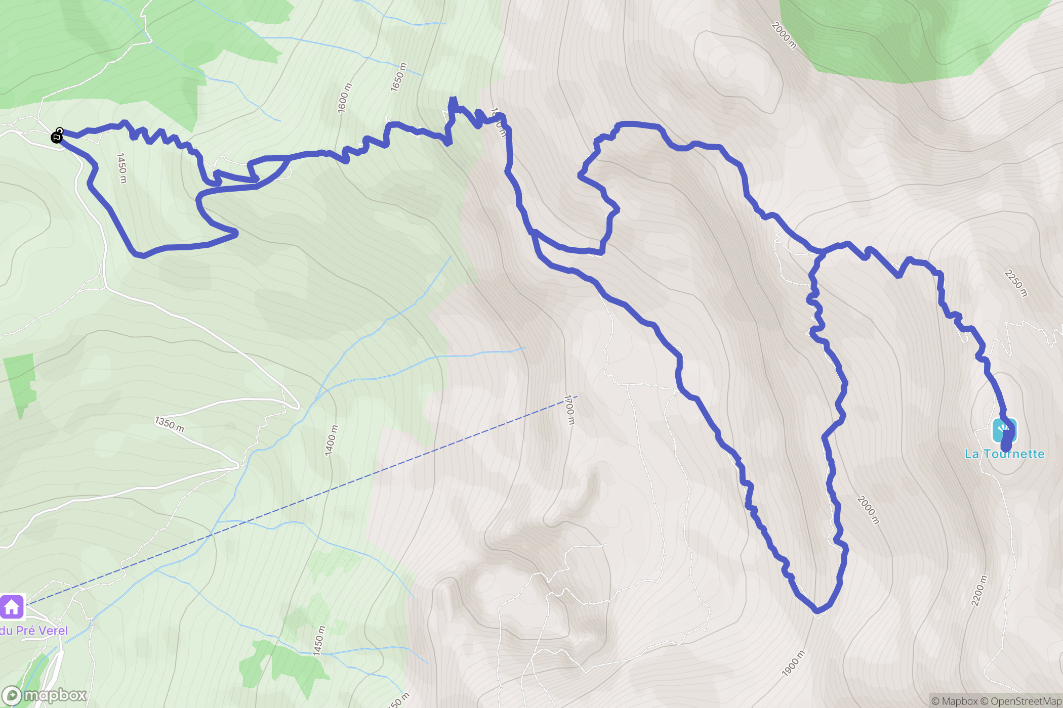 Chalet de l'Aulp de Montmin, Talloires : carte du parcours de randonnée - France
