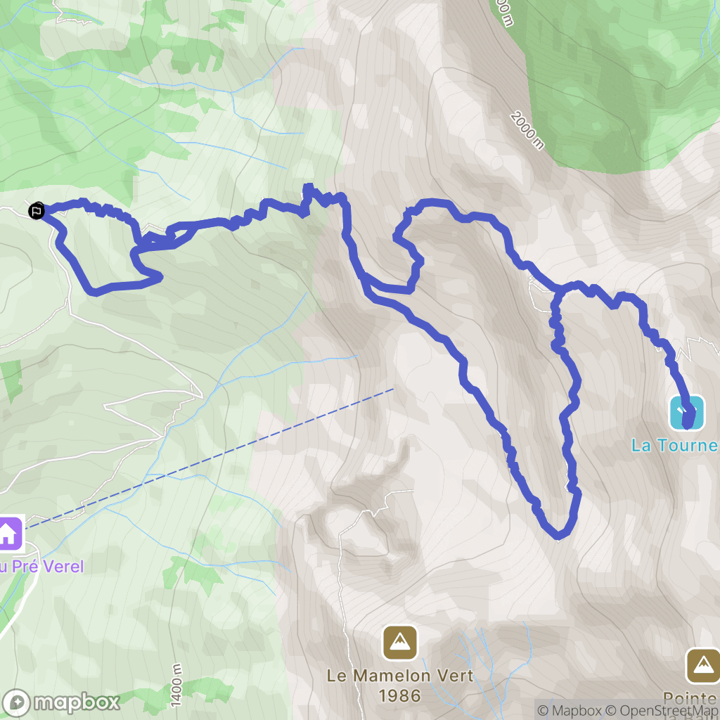 Chalet de l'Aulp de Montmin, Talloires : carte du parcours de randonnée - France