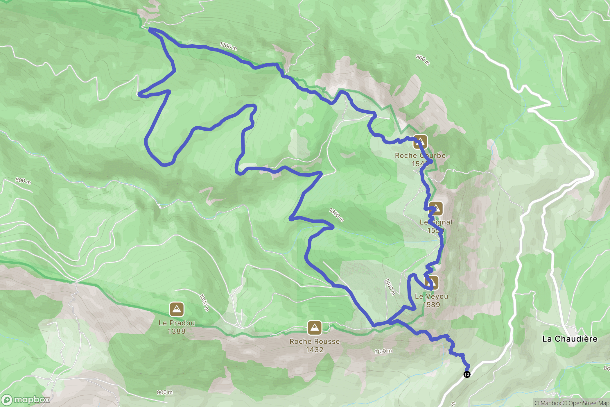 La Chaudière : carte du parcours de randonnée - France