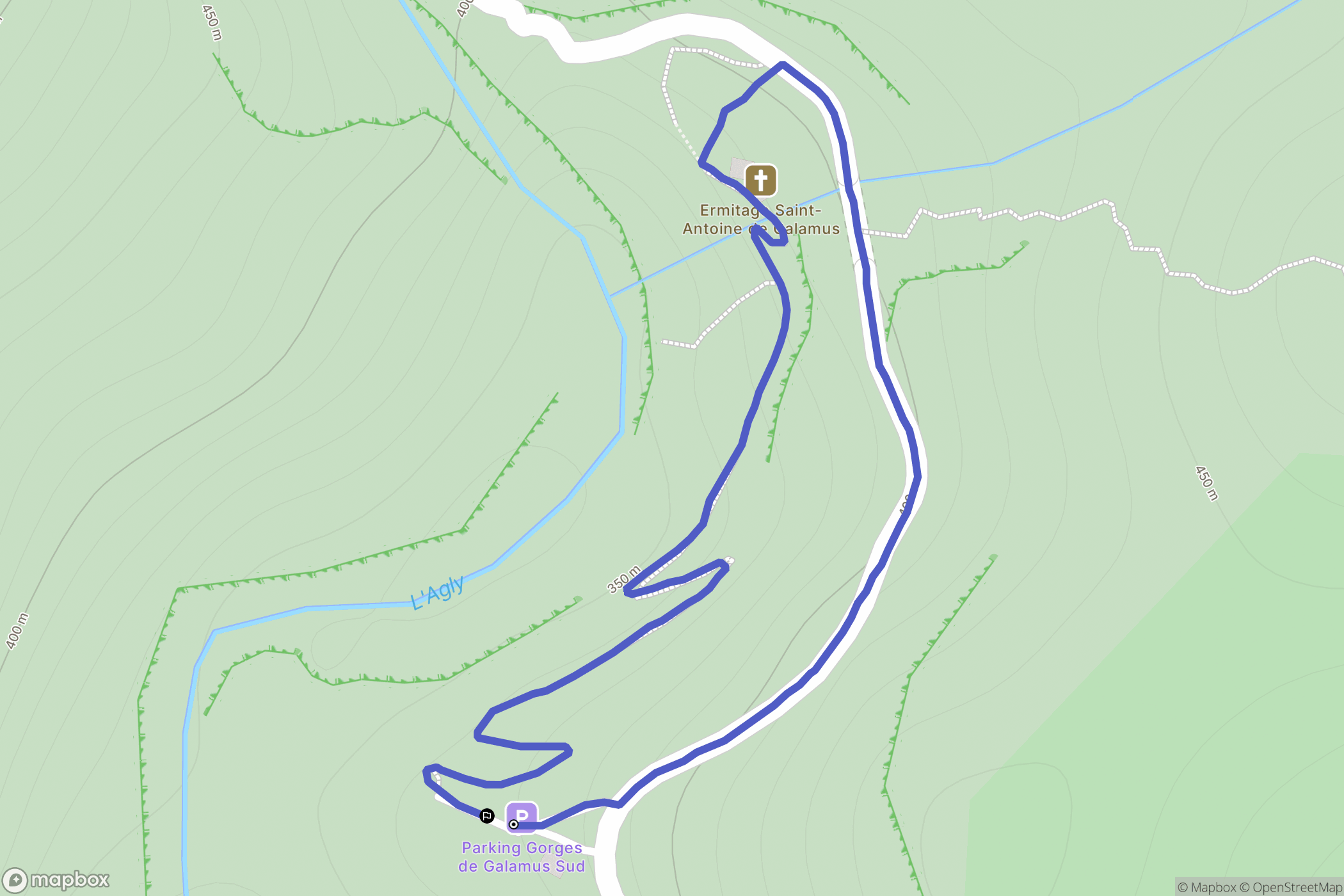 Saint-Paul-de-Fenouillet : carte du parcours de randonnée - France