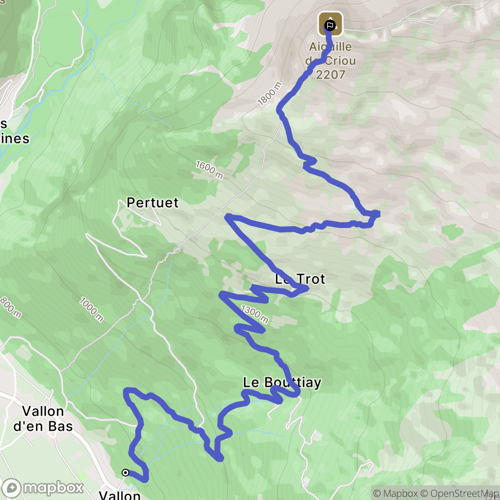 Vallon d'en Haut, Samoëns : carte du parcours de randonnée - France