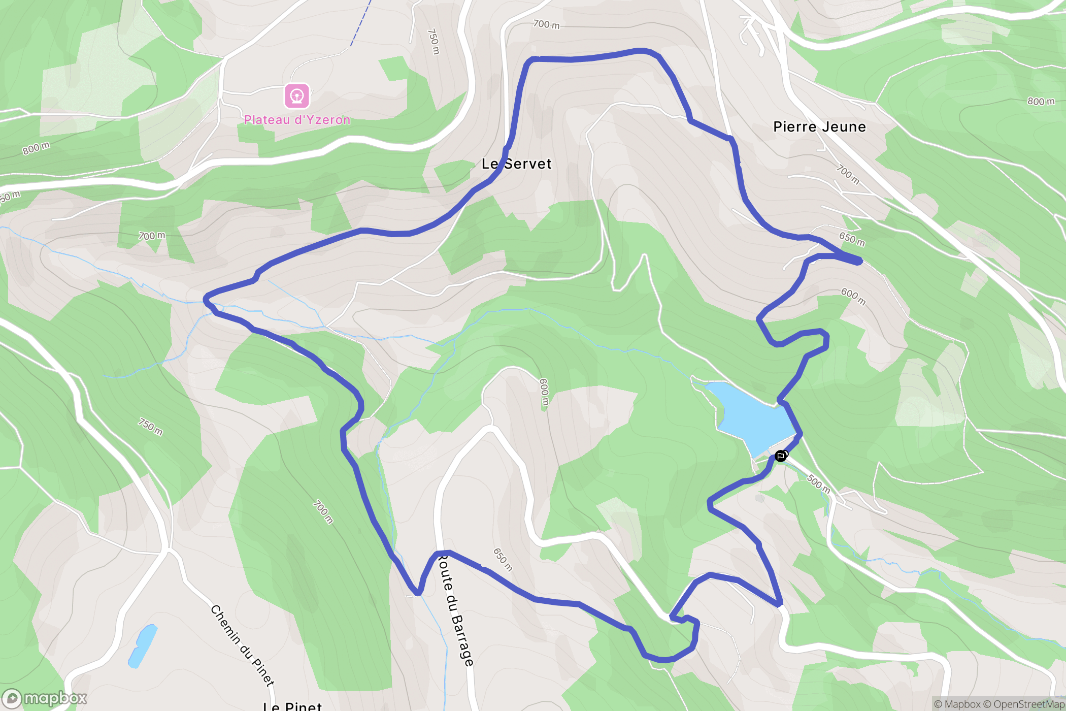 Thurins : carte du parcours de randonnée - France