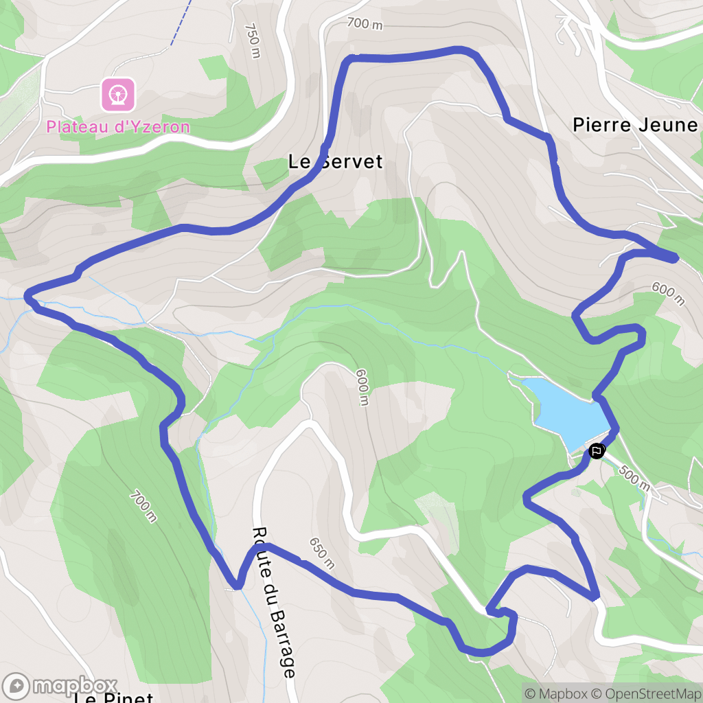 Thurins : carte du parcours de randonnée - France