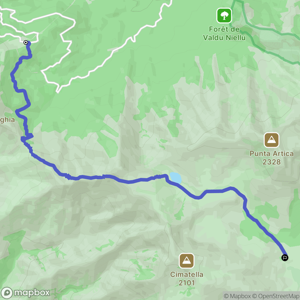Castellu di Vergio, Albertacce : carte du parcours de randonnée - France