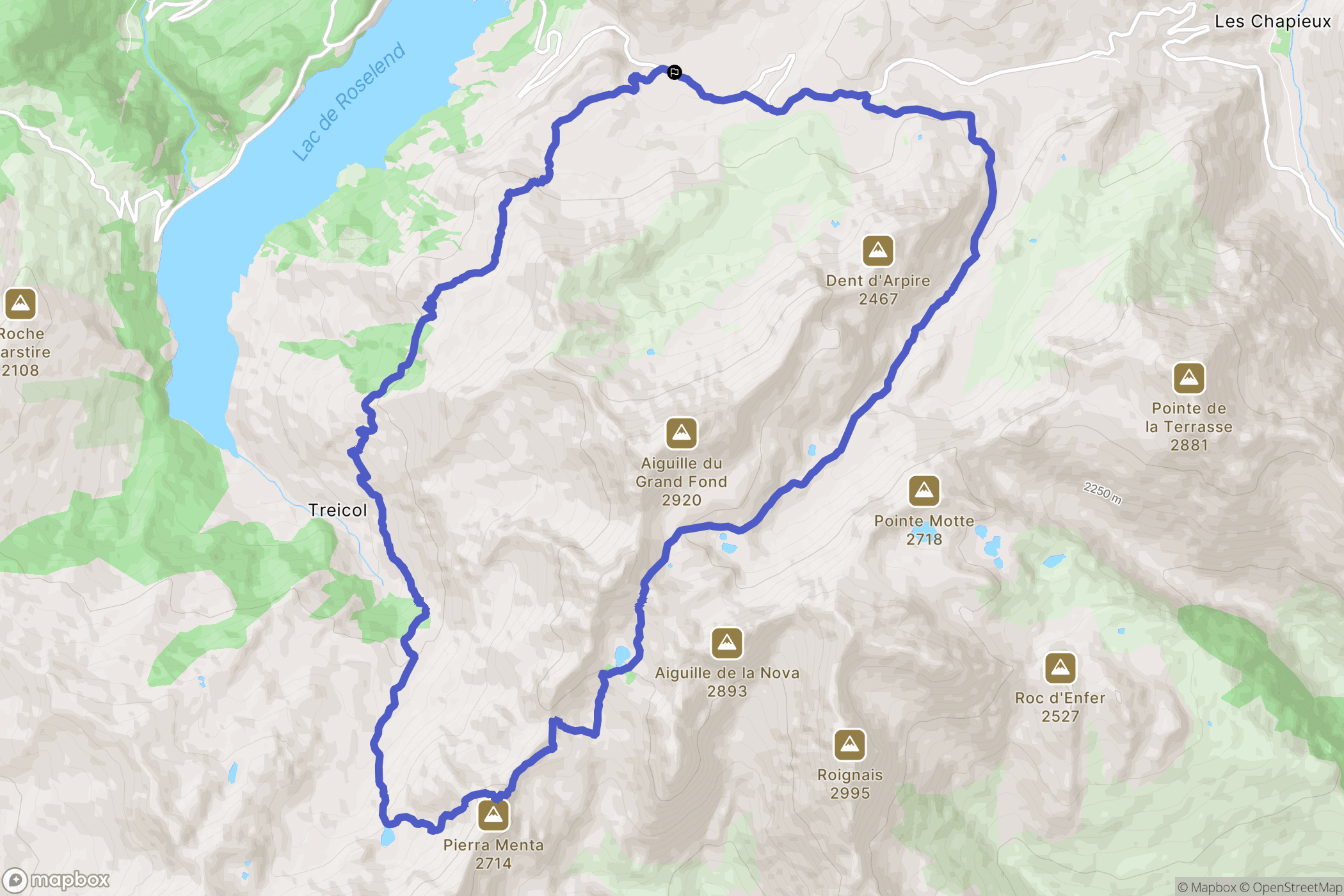 Beaufort : carte du parcours de randonnée - France