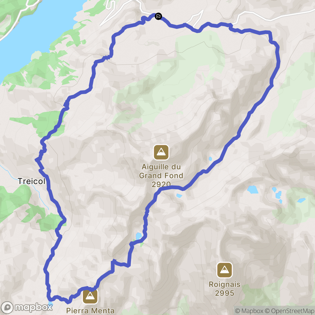Beaufort : carte du parcours de randonnée - France