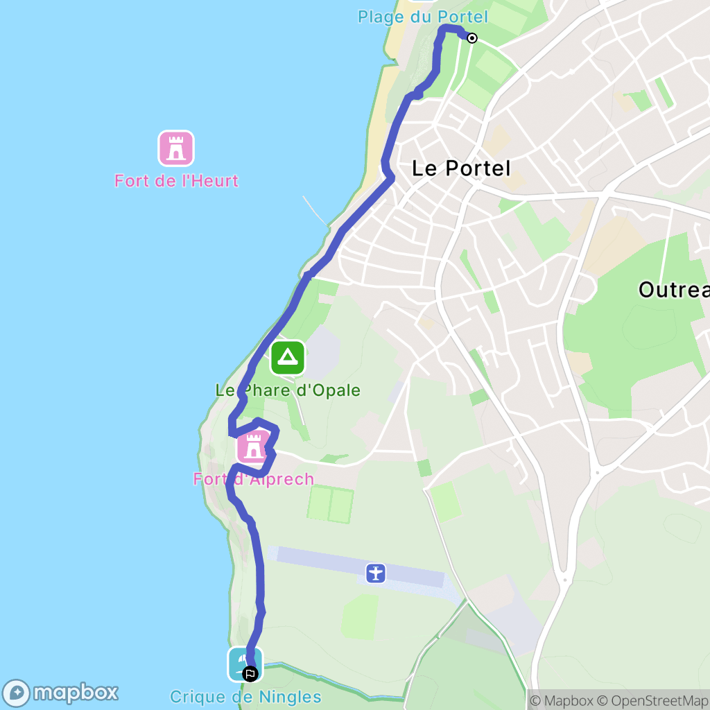 Le Portel : carte du parcours de randonnée - France