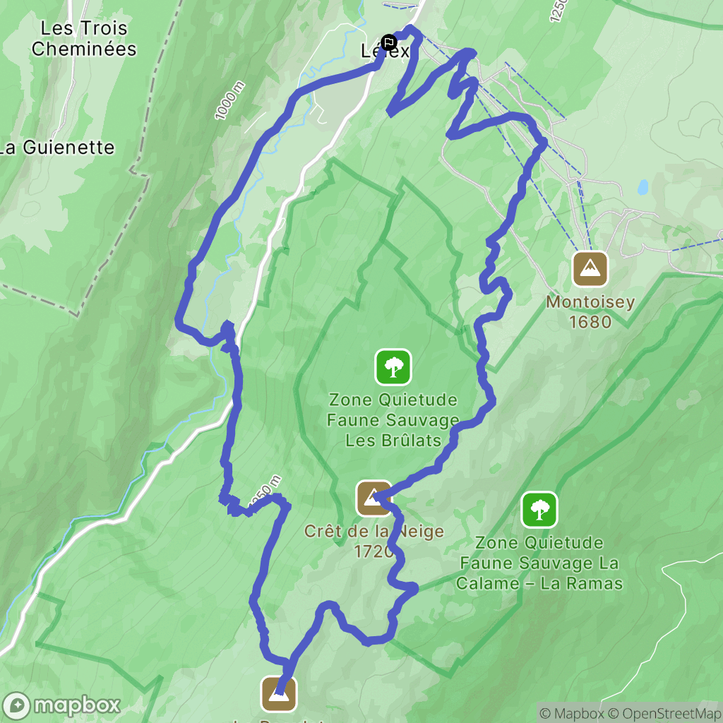 Lélex : carte du parcours de randonnée - France