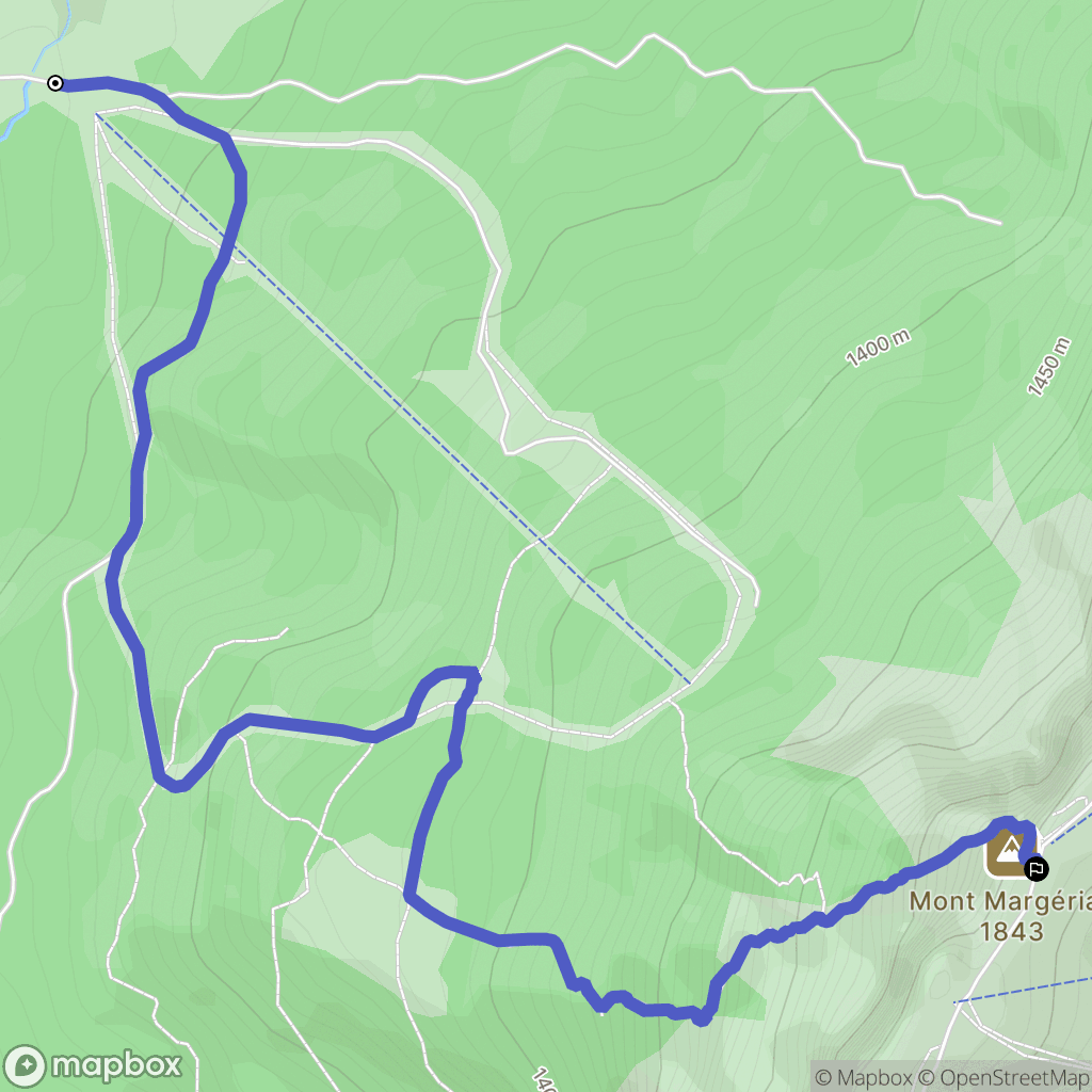 Les Déserts : carte du parcours de randonnée - France