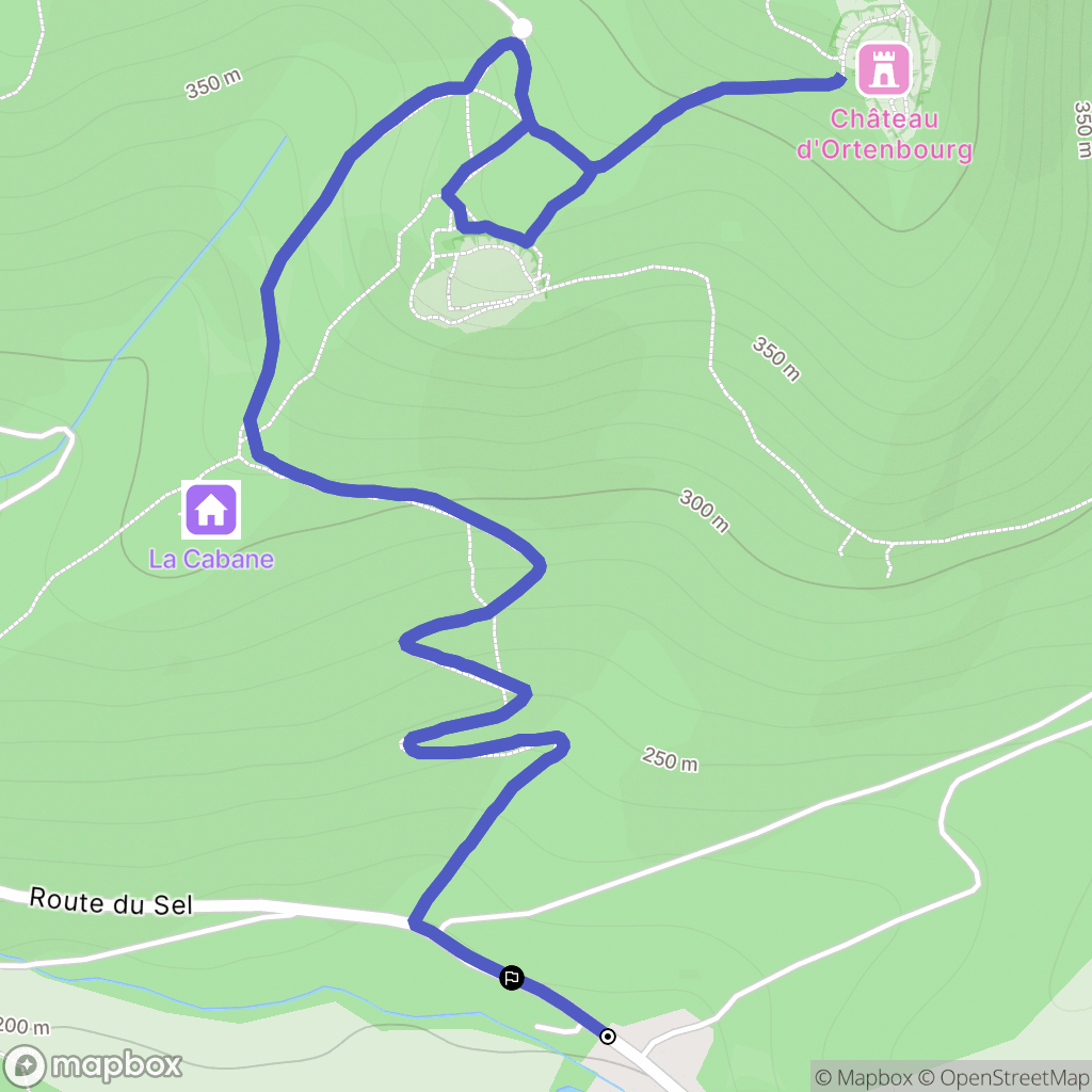 Scherwiller : carte du parcours de randonnée - France