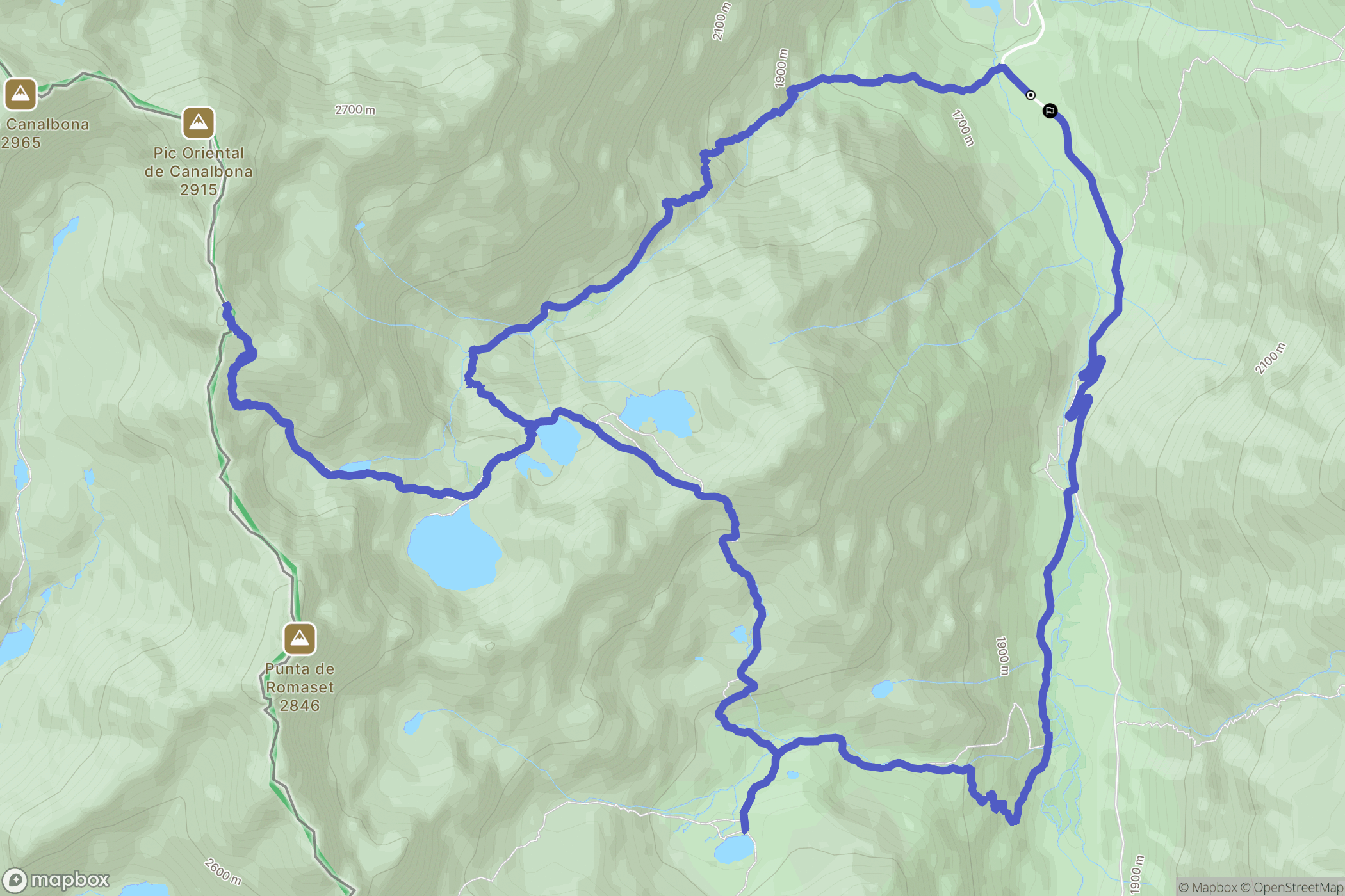 Auzat : carte du parcours de randonnée - France
