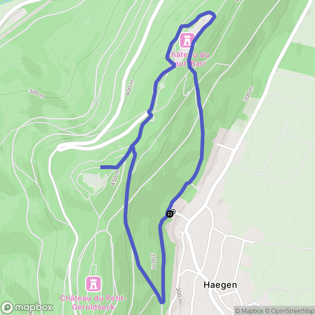 Haegen : carte du parcours de randonnée - France