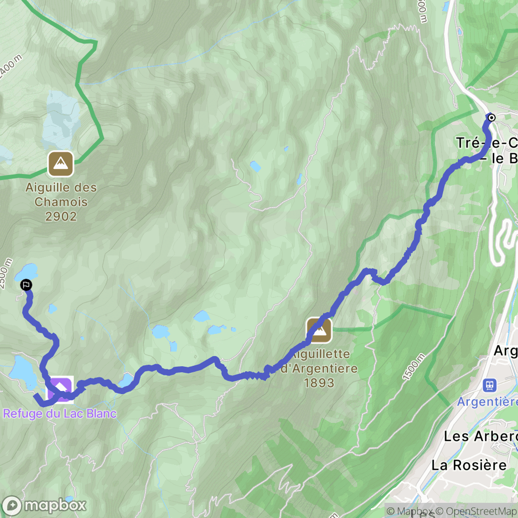 Tré-le-Champ-le-Haut, Argentière: routekaart voor buitenactiviteiten - France