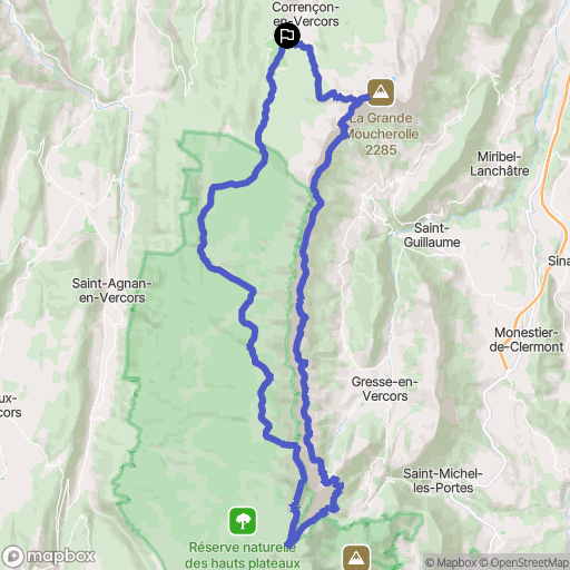 Corrençon-en-Vercors : carte du parcours de randonnée - France