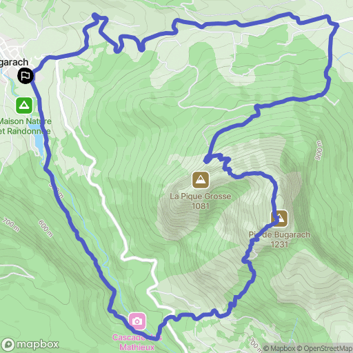 Bugarach : carte du parcours de randonnée - France