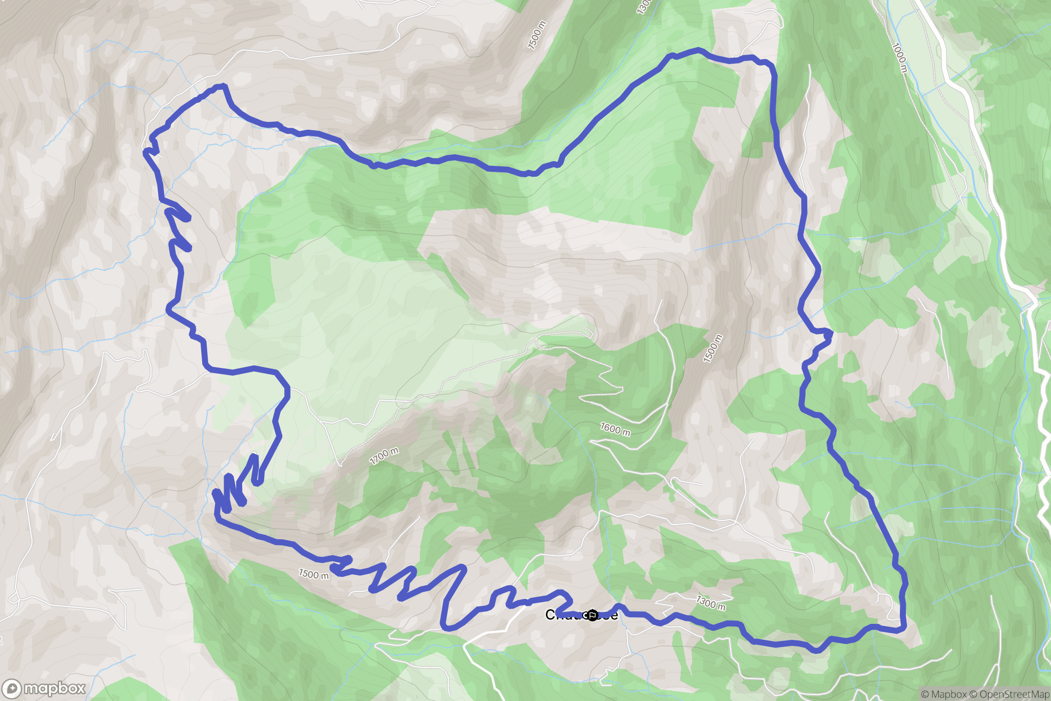 Chaucisse, Saint-Nicolas-la-Chapelle : carte du parcours de randonnée - France