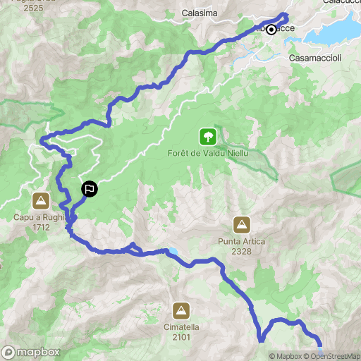 Albertacce : carte du parcours de randonnée - France