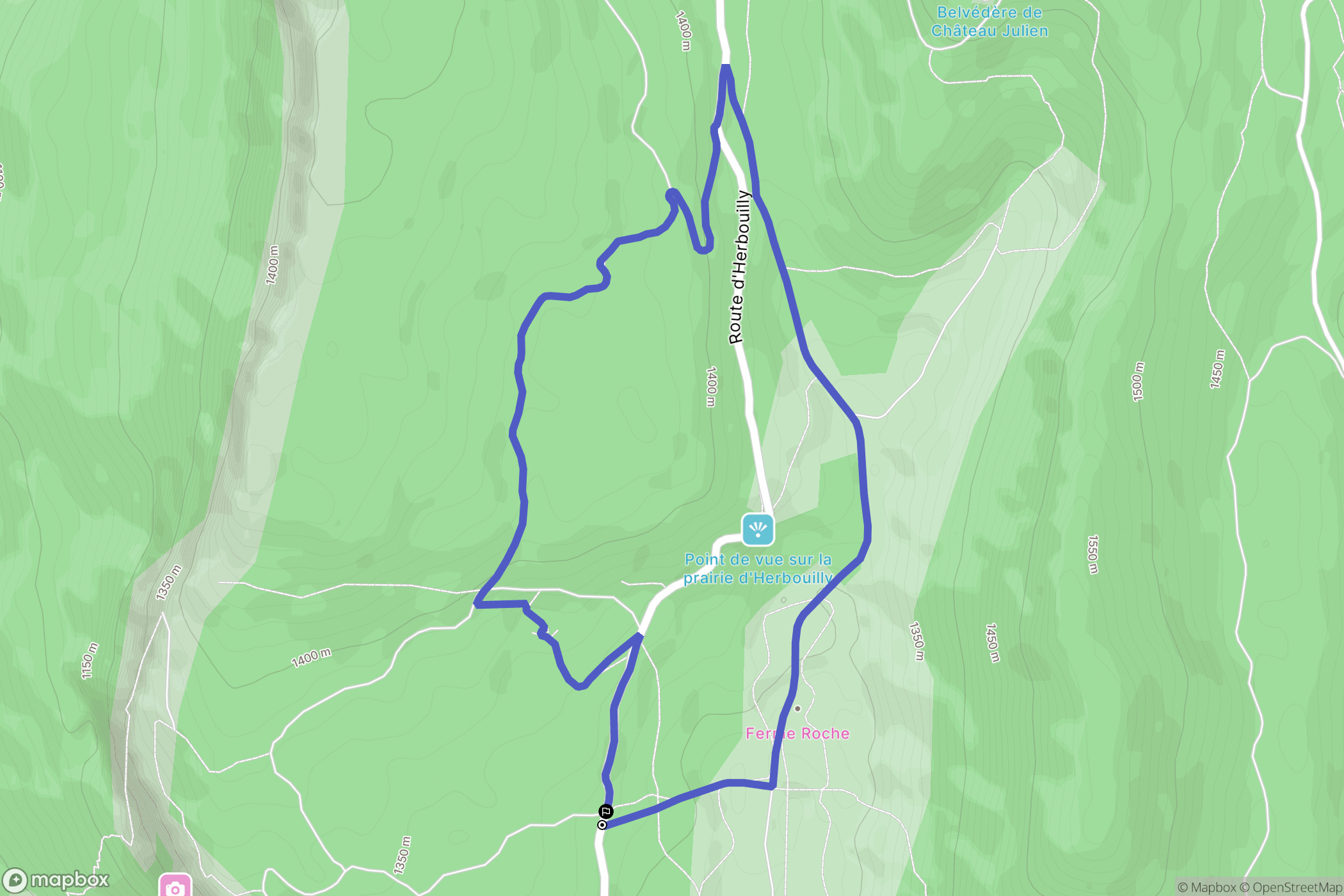 Saint-Martin-en-Vercors : carte du parcours de randonnée - France