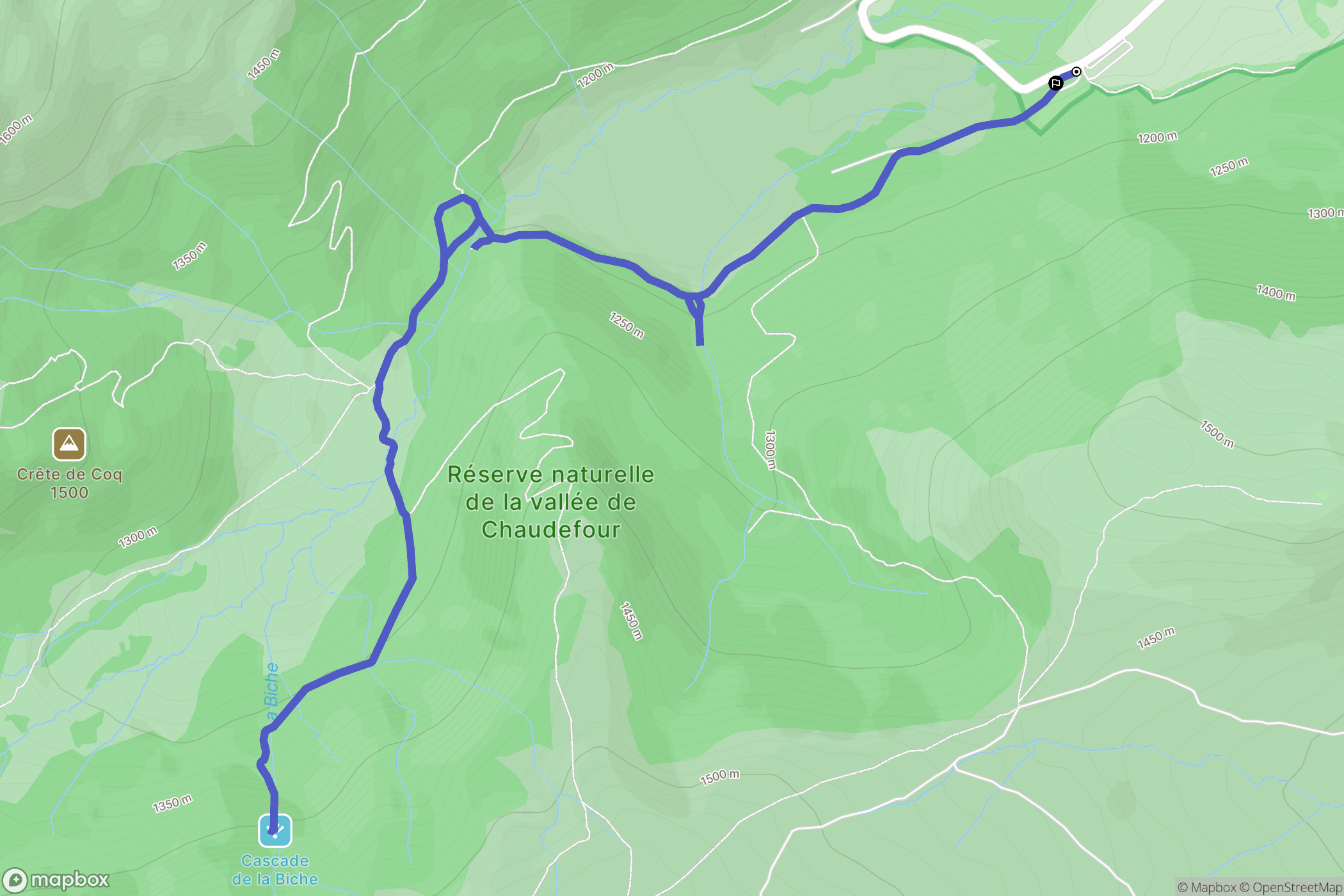 Chambon-sur-Lac : carte du parcours de randonnée - France