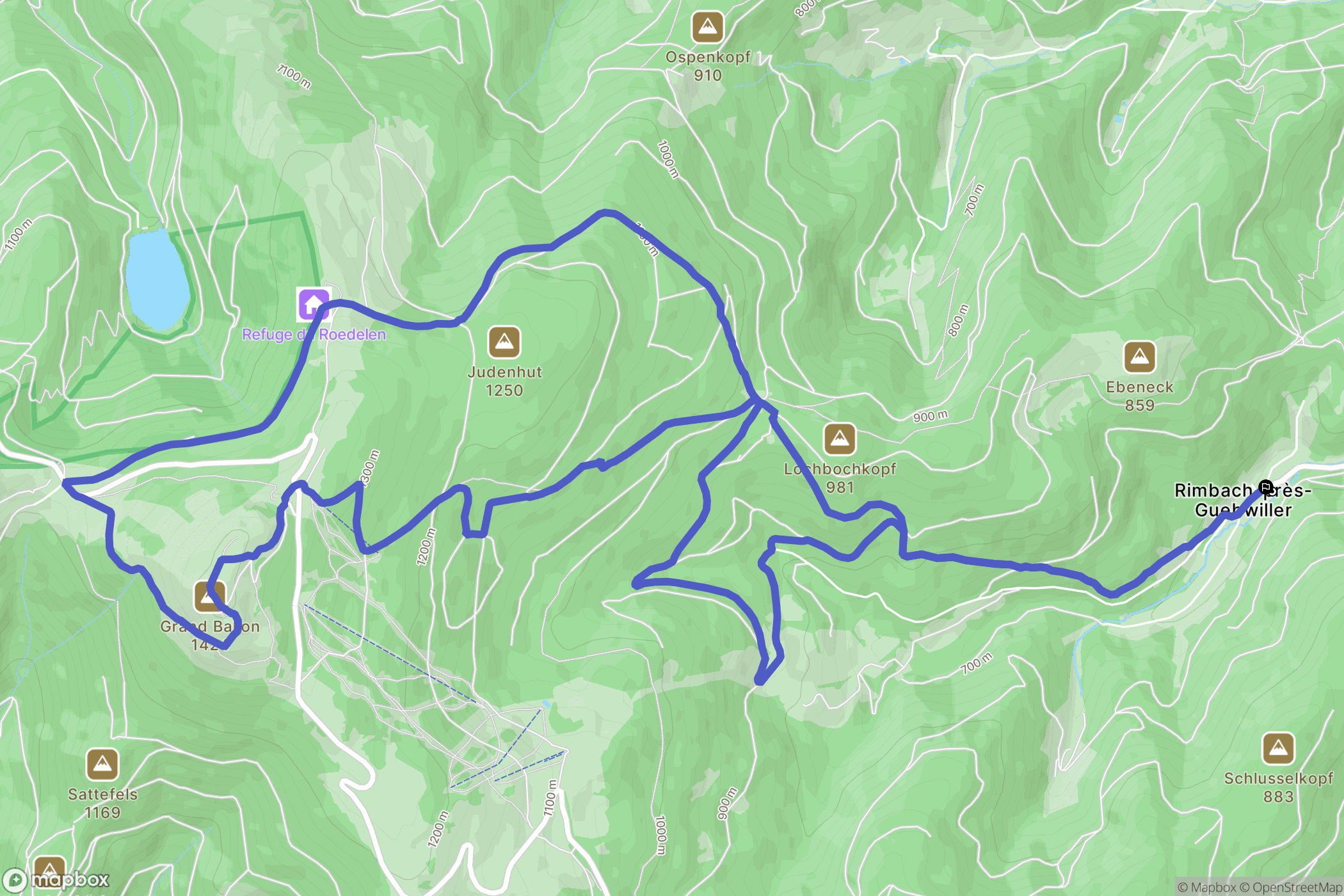 Rimbach-prés-Guebwiller : carte du parcours de randonnée - France
