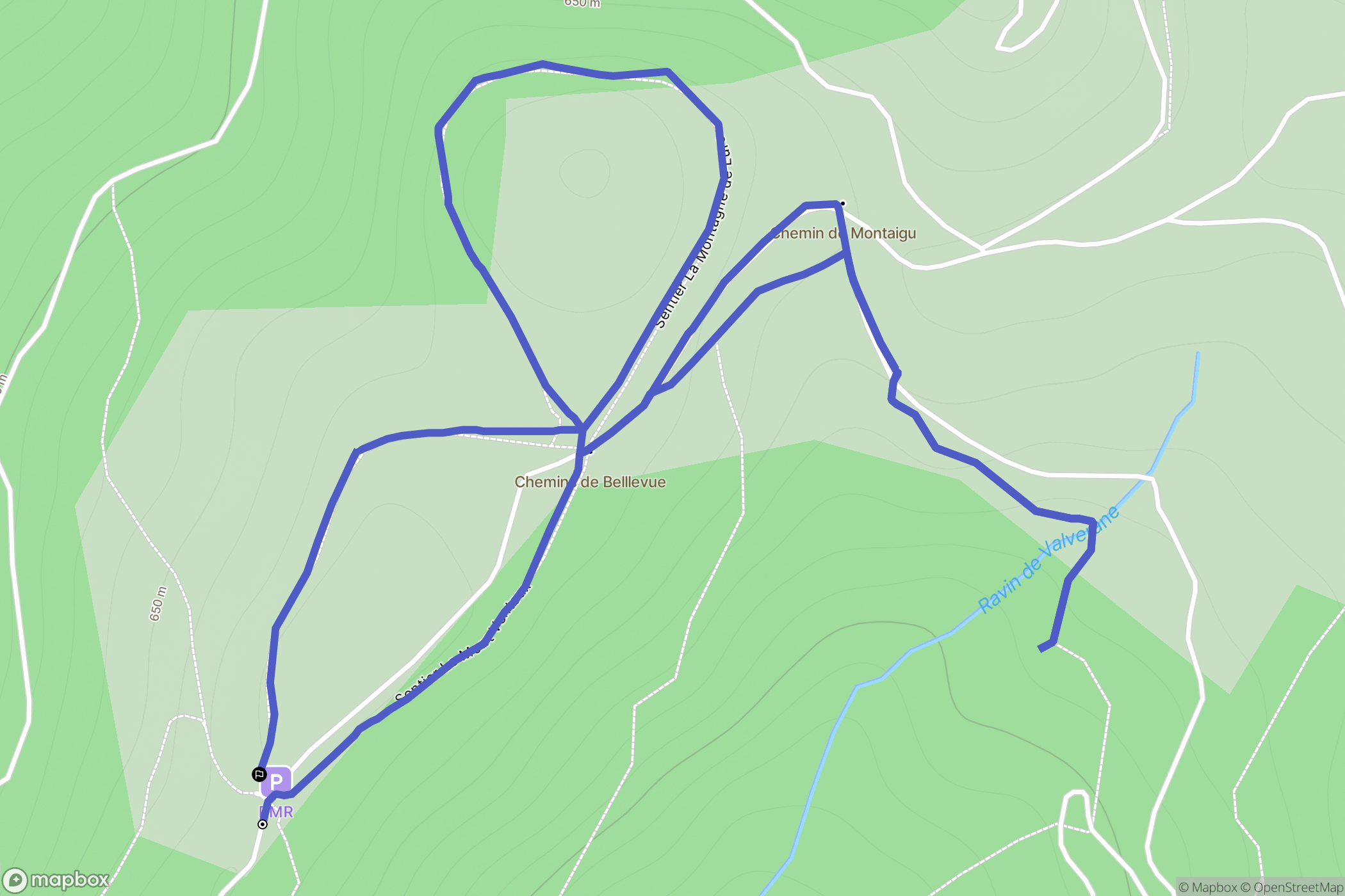 Manosque : carte du parcours de randonnée - France