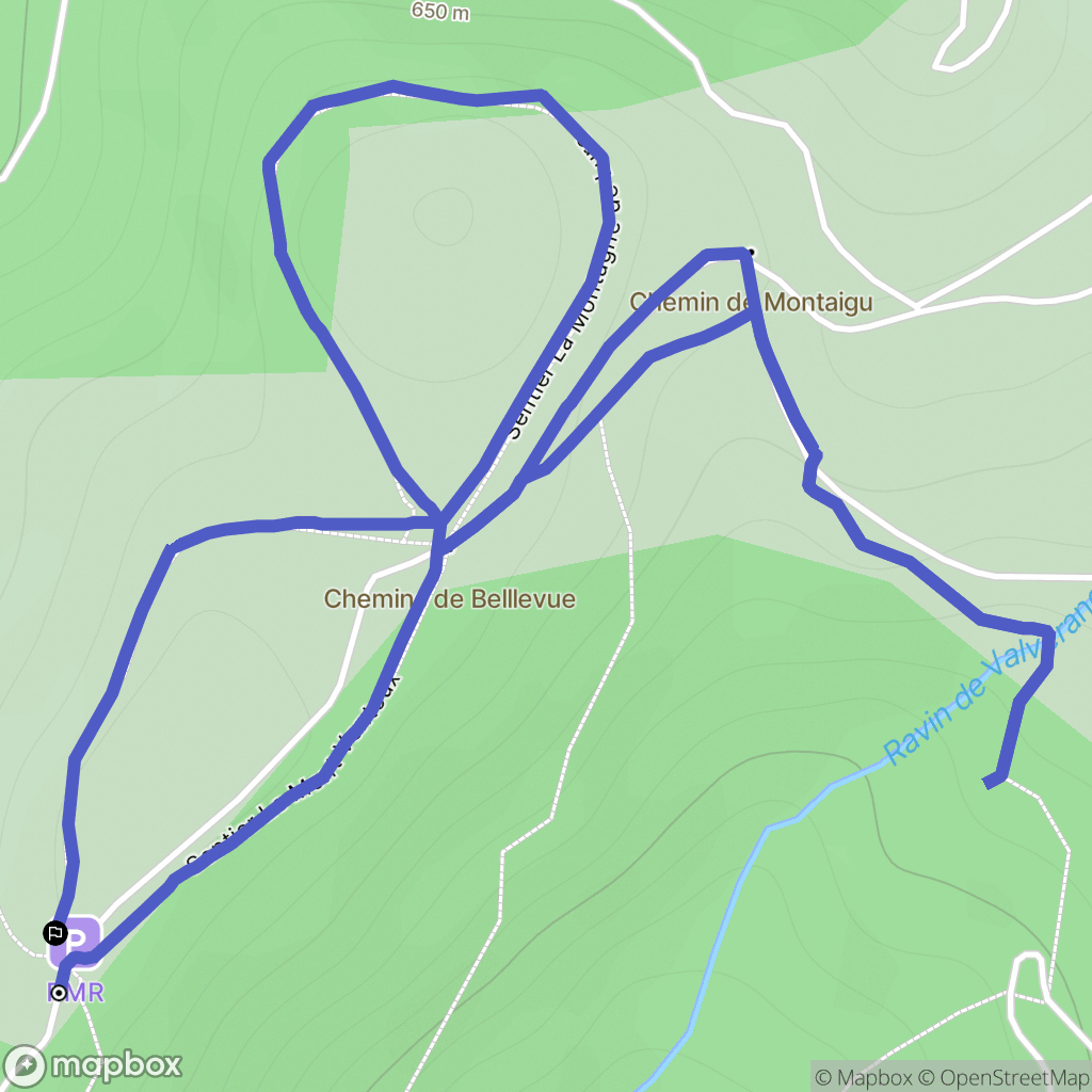 Manosque : carte du parcours de randonnée - France