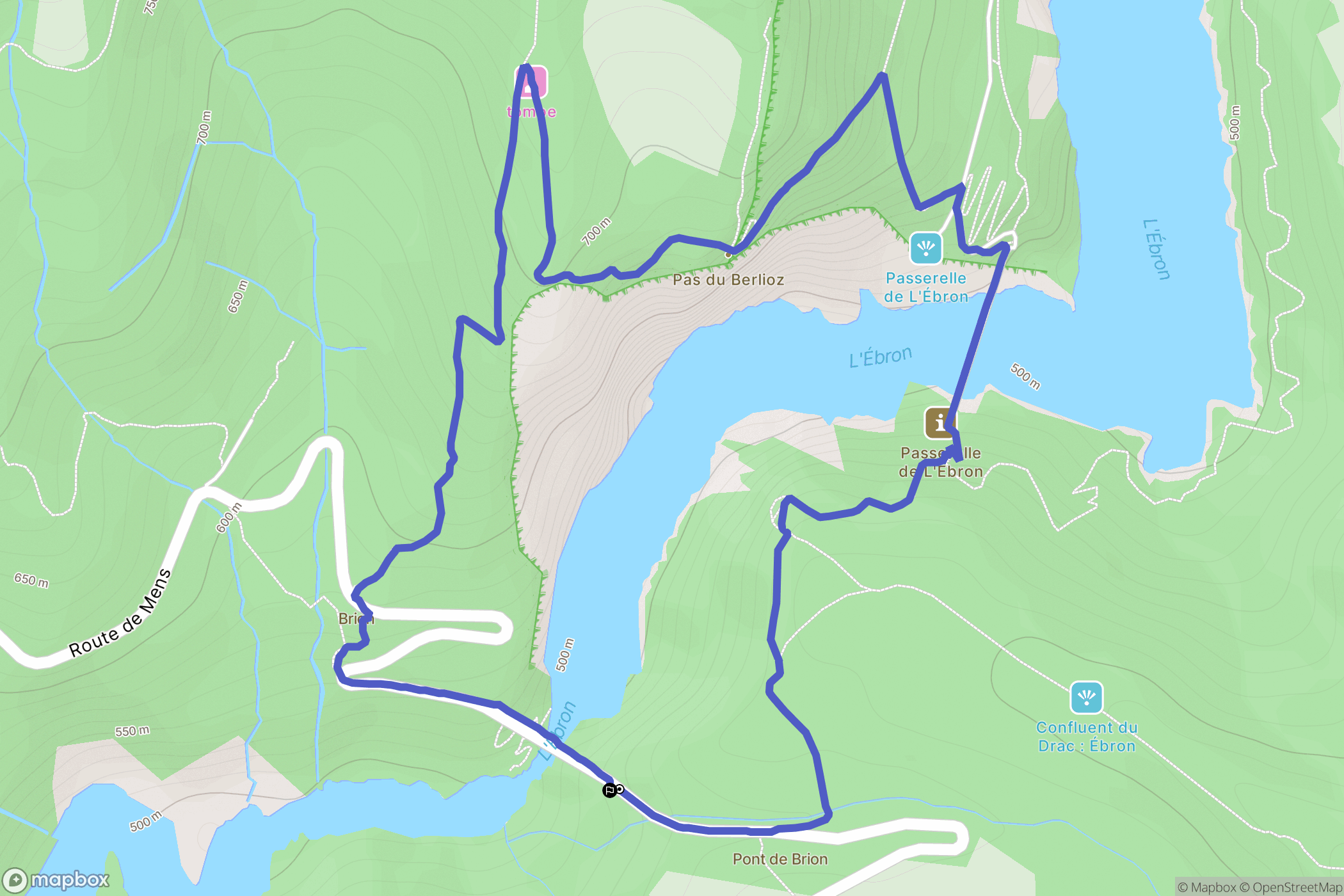 Lavars : carte du parcours de randonnée - France