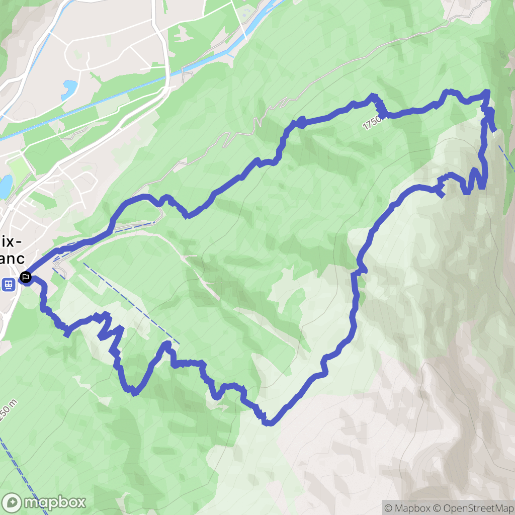 Chamonix-Mont-Blanc : carte du parcours de randonnée - France