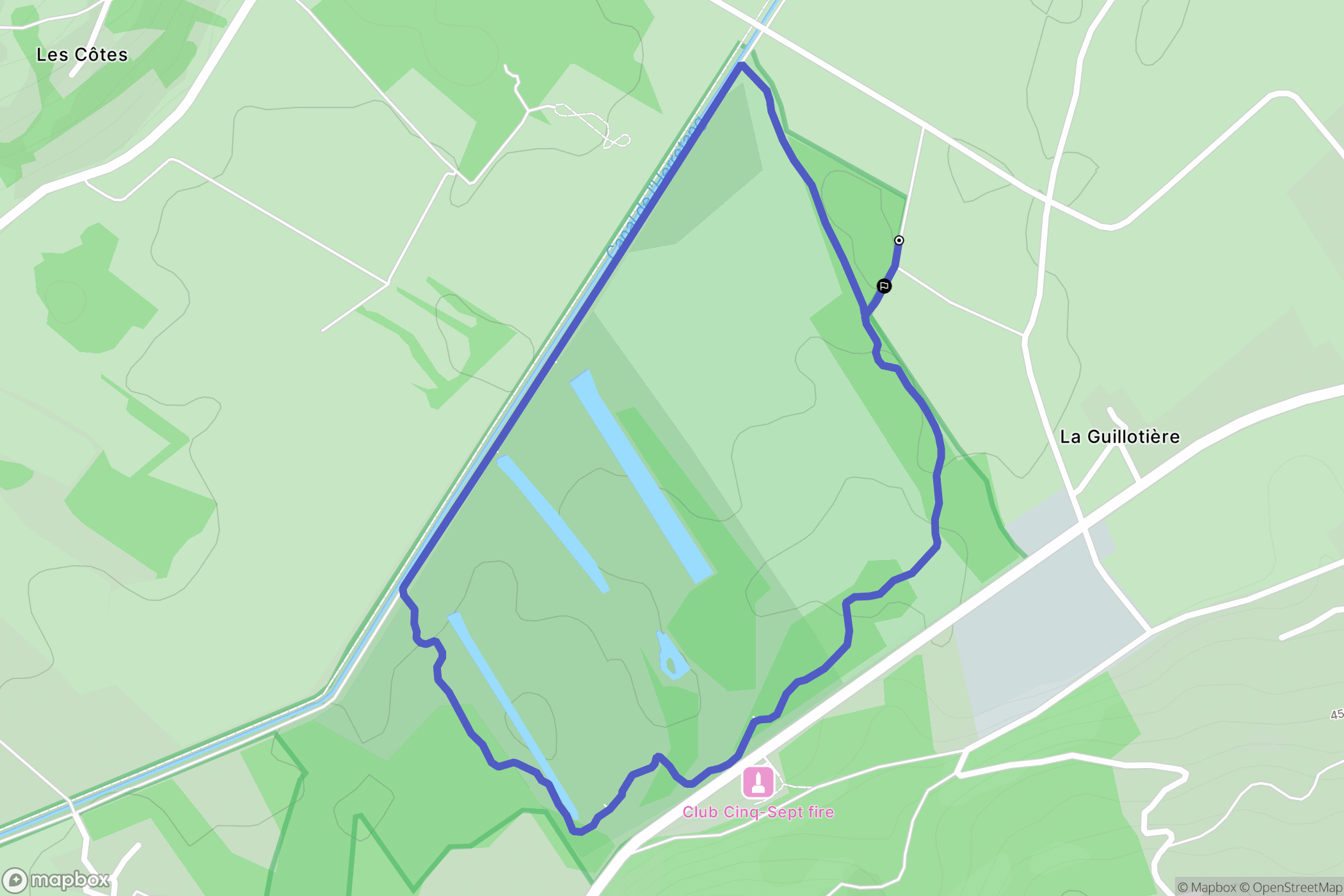 La Guillotière, Saint-Laurent-du-Pont : carte du parcours de randonnée - France