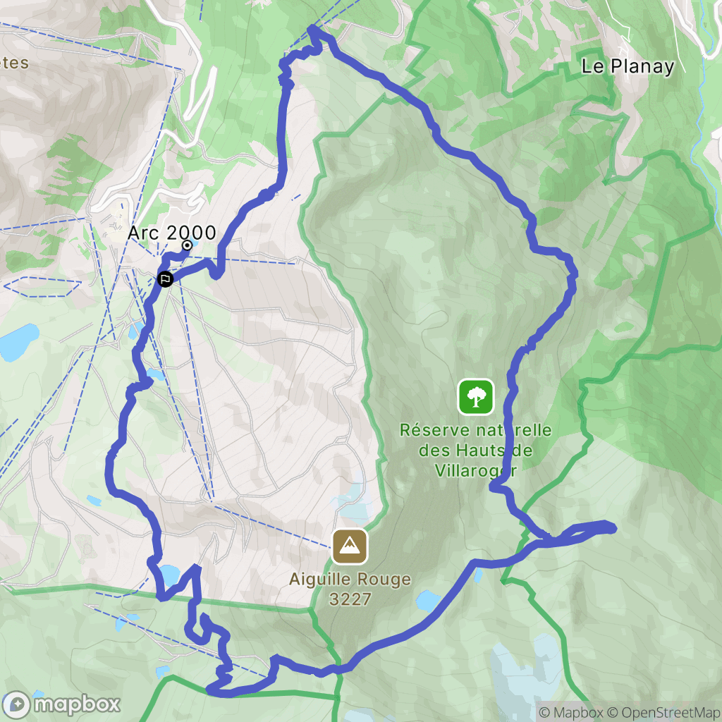 Bourg-Saint-Maurice : carte du parcours de randonnée - France