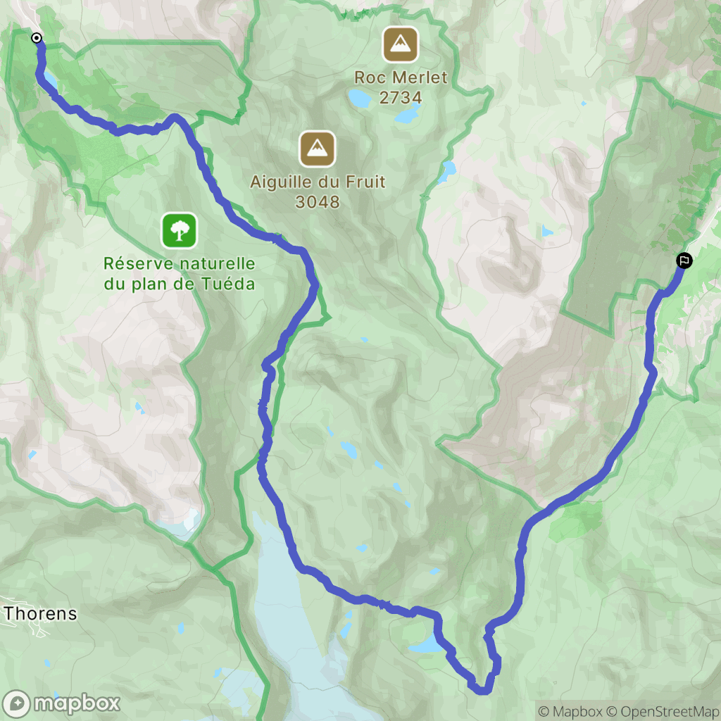 Méribel-Mottaret : carte du parcours de randonnée - France