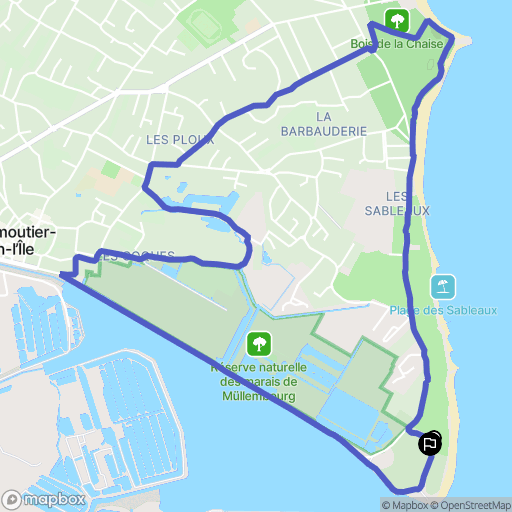 Noirmoutier-en-l'Île : carte du parcours de randonnée - France