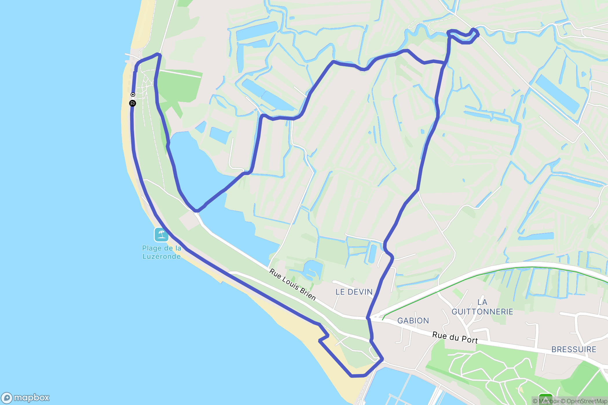 Noirmoutier-en-l'Île : carte du parcours de randonnée - France