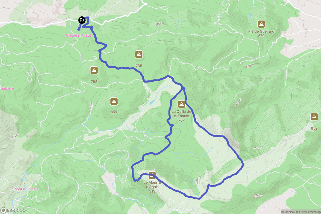 Mazaugues : carte du parcours de randonnée - France