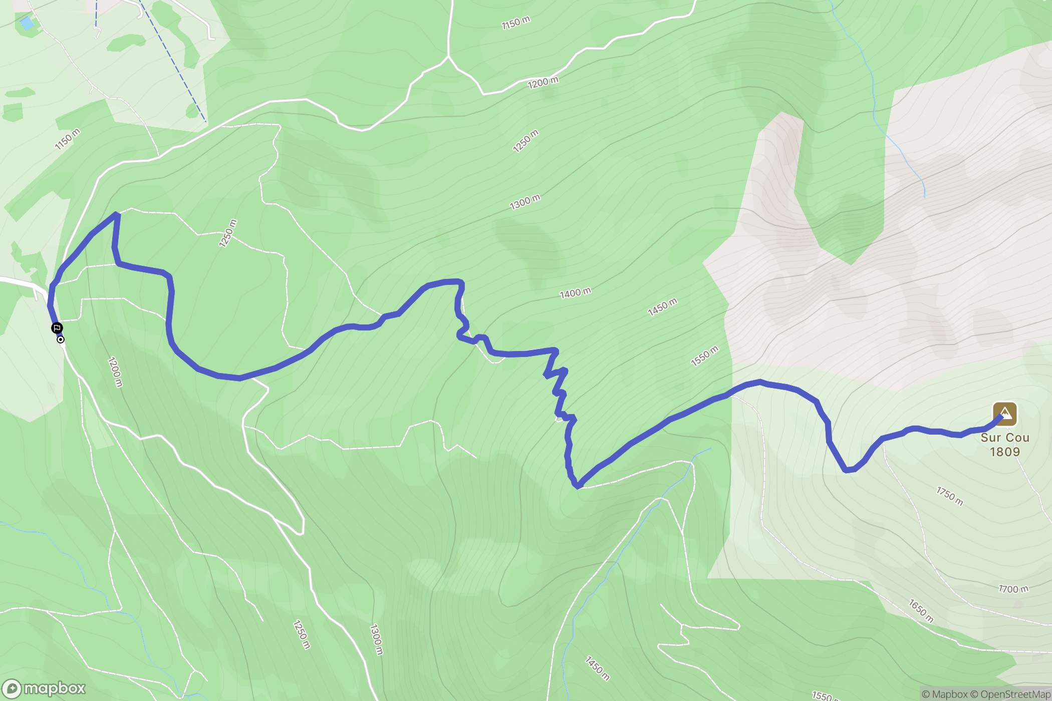 Le Chesnet, Saint-Sixt : carte du parcours de randonnée - France