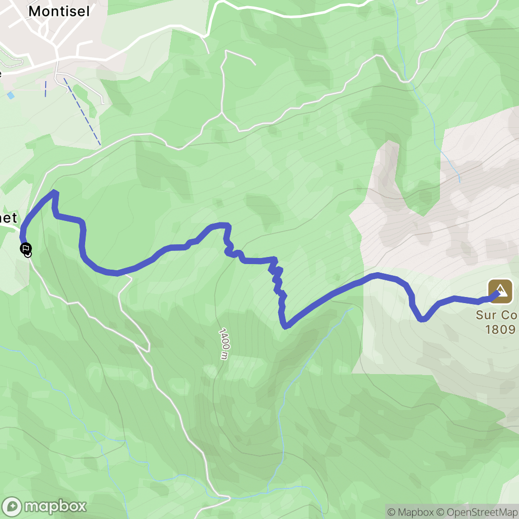 Le Chesnet, Saint-Sixt : carte du parcours de randonnée - France